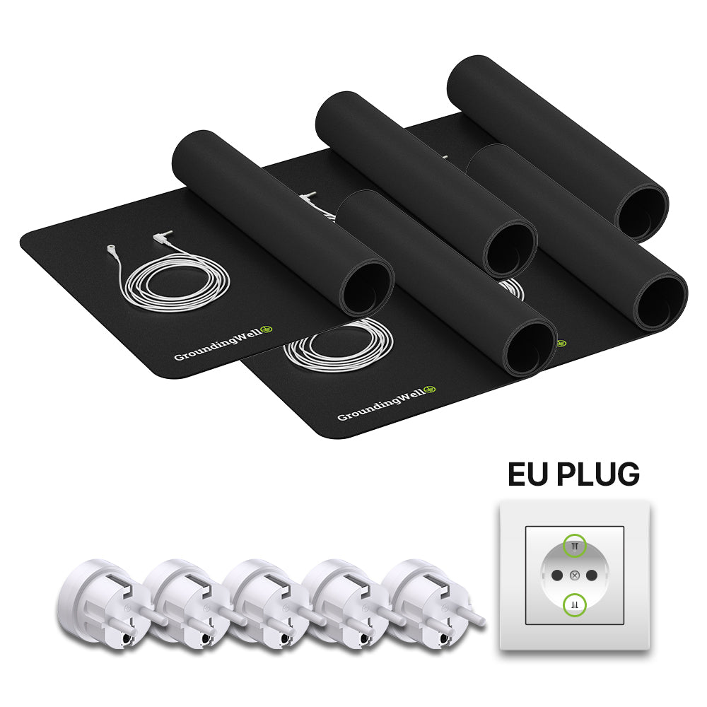 GroundingWell Mats with EU Plug Adapters